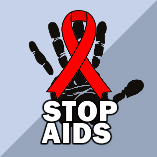stop aids with red ribbon