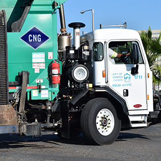 Solid Waste Truck with CNG sticker