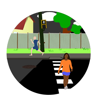 Woman Crossing the Street Clipart