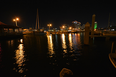 marina waters at night