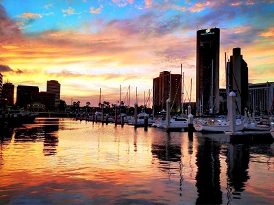 Sunset over Marina and Downtown